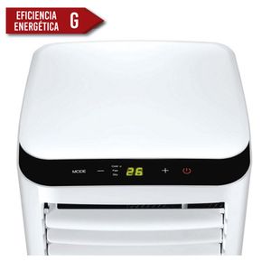 Aire acondicionado portátil Midea, capacidad 12,000 BTU, 13.5W, con control remoto, blanco