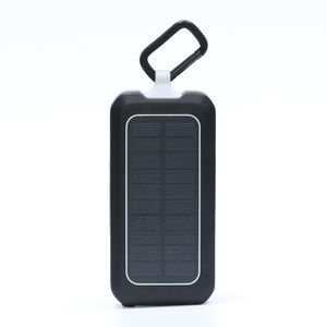 Batería externa Power System solar con linterna 18000 mAh, 30W, USB y Tipo-C, negro