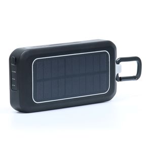 Batería externa Power System solar con linterna 18000 mAh, 30W, USB y Tipo-C, negro