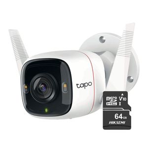Cámara de Seguridad Wifi Tapo C310 2K para exterior + Micro SD 64GB, blanco