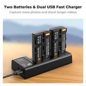 Cargador Dual K&F Concept KF28.0046 para batería NP-F550 , 2 baterías, negro
