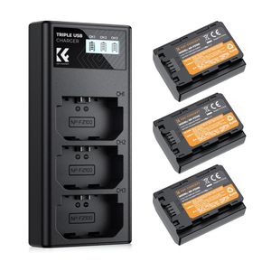Cargador Triple K&F Concept KF28.0038, Li-ion, + 3 baterías NP-FZ100, negro