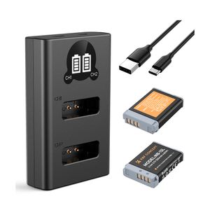 Cargador Doble K&F Concept KF28.0043 + 2 baterías, NB-13L, negro