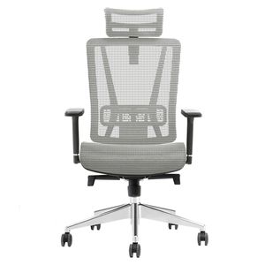 Silla de oficina Tokio Grey gerencial, ergonómica, apoyo lumbar, gris