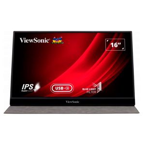 Monitor portable ViewSonic VG1655 16" Panel IPS, FHD (1920x1080), USB-C, Mini-HDMI, 6.5 ms, gris