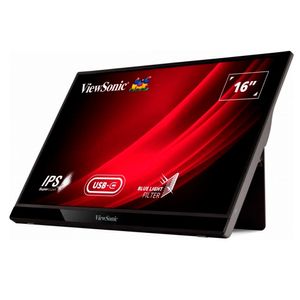 Monitor portable ViewSonic VG1655 16" Panel IPS, FHD (1920x1080), USB-C, Mini-HDMI, 6.5 ms, gris