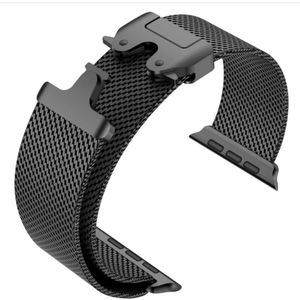 Correa Urvoi, Milanese Loop Buckle, Apple Watch 42/44/45/46/49mm, negro