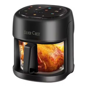 Freidora de aire inteligente Silver Crest Visual 360 de 6 litros, 2400w, 8 programas, negro