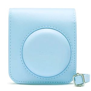 Estuche Fujifilm Instax Mini 12 cuero sintético, correa ajustable, celeste