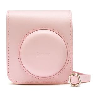 Estuche Fujifilm Instax Mini 12 cuero sintético, correa ajustable, rosado