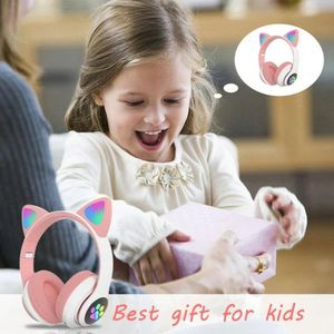 Audífonos bluetooth over ear STN-28 diseño oreja de gato, hasta 7 horas, luces led, rosado