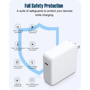 Cargador para MacBook, 100W, carga rápida, blanco