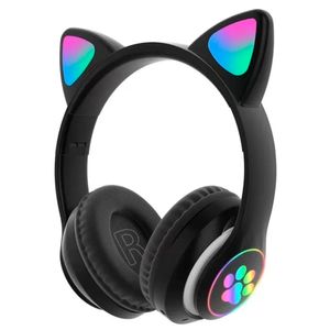 Audífonos bluetooth over ear STN-28 diseño oreja de gato, hasta 7 horas, luces led, negro