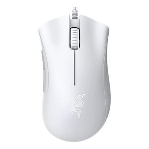 Mouse gamer Razer DeathAdder Essential alámbrico, conexión usb, 6400 DPI, luz verde, sensor óptico, blanco