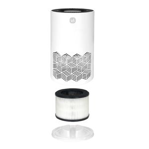 Purificador de aire portátil, filtro HEPA H13, temporizador, iluminación y aromaterapia integrada, blanco