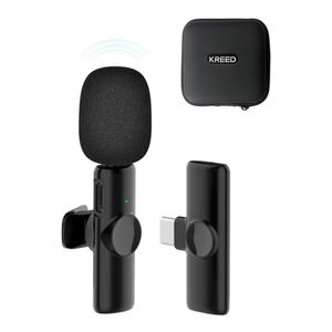 Micrófono solapero inalámbrico Kreed K11 conexión tipo C, hasta 4 horas, cobertura de 20 metros, negro