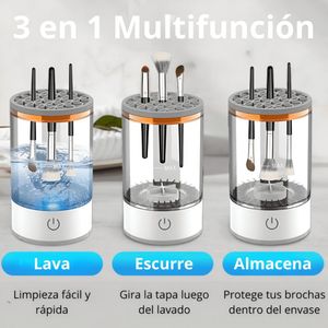 Lavador de brochas para maquillaje EMP conexión USB, 8W, ABS, blanco