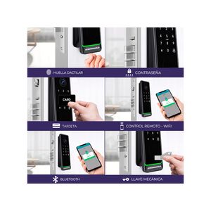 Cerradura digital automática LUX cámara y Wi-Fi integrado, BT, huella dactilar, negro