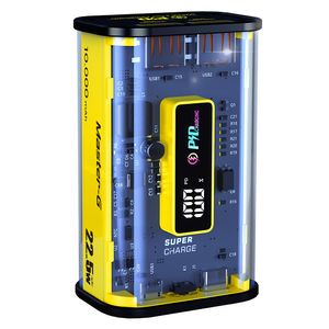 Batería externa Master-G 10000 mAh, carga rápida, micro usb, tipo C, amarillo