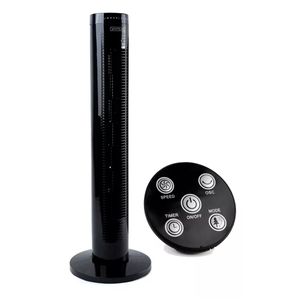 Ventilador de torre Whiteline 45W, 3 velocidades, giro de 70°, negro