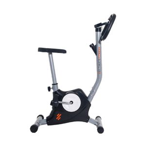 Bicicleta estática E10, mecánica, manillas antideslizantes, gris