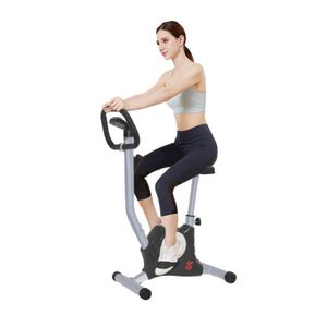 Bicicleta estática E10, mecánica, manillas antideslizantes, gris