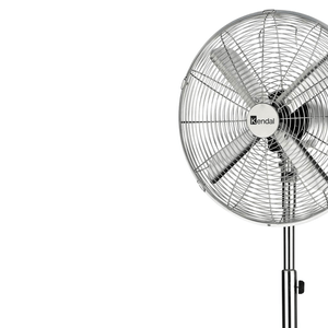 Ventilador de pie Kendal, 16", 60w, 3 velocidades, plateado