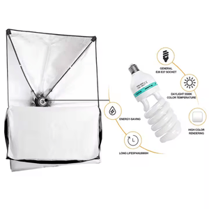 Kit iluminación continua 3 Softbox, parantes, soporte cenital, negro