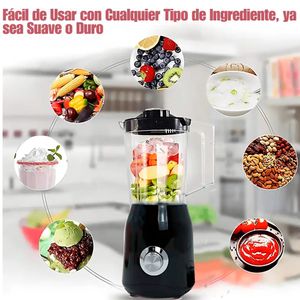 Licuadora multifunción Silver Crest SC-08 1500w, 2 velocidades, jarra de 1.5 litros, doble vaso, negro