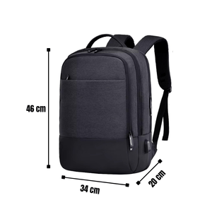 Mochila de viaje Ziper, USB, para Cabina, multiples compartimientos, grafito