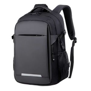 Mochila impermeable delantera, USB, múltiples compartimientos, negro