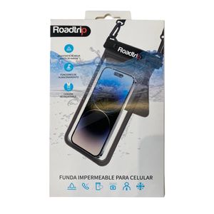 Protector acuático para celular certificación IPX8, doble compartimento, negro