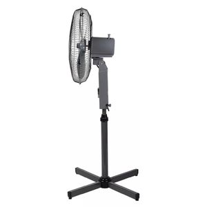 Ventilador de pedestal, 16", 3 velocidades, 45W, altura ajustable, negro