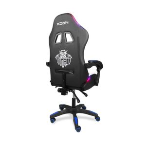 Silla gamer con luces LED, soporta 120 kg, masajeador y reposapiés 135°, azul