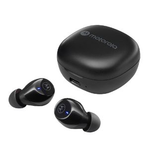 Audífonos bluetooth True Wireless Motorola Moto Buds 105 cancelación de ruido, resistencia IPX5, duración máx. 21 horas con estuche de carga, negro