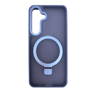 Case para Samsung Galaxy S25 magnético con soporte, amortiguador de choques, protección de cámaras, azul