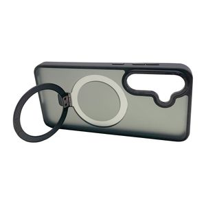 Case para Samsung Galaxy S25+ magnético con soporte, amortiguador de choques, protección de cámaras, negro