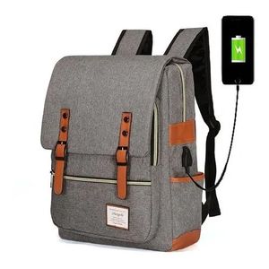 Mochila morral vintage, 15.6", impermeable, confección anticorte, gris