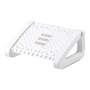 Reposapiés ergonómico, con masaje, altura ajustable, antideslizante, blanco