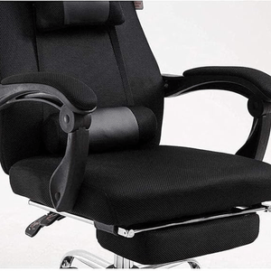 Silla ergonómica, respaldo de malla, soporte lumbar, altura ajustable, base cromada, negro