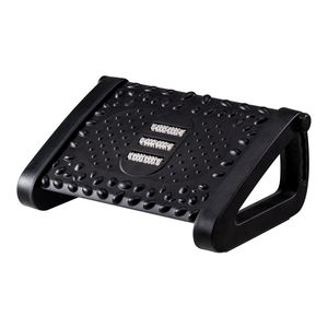 Reposapiés ergonómico, ajustable en altura, con masaje y base antideslizante, negro