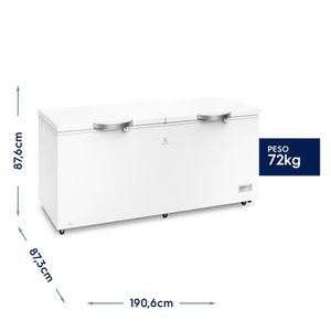 Congelador frost horizontal Electrolux EFC70W2HTW capacidad 708 litros, digital, blanco