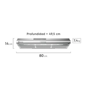 Campana empotrable Electrolux EJSE302TBJS 80 cm S, eléctrico