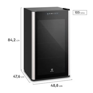 Frigobar cervecero Electrolux, 96 litros, Multi Drinks, panel digital, luz LED, negro