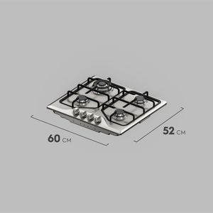 Cubierta empotrable Electrolux KE4MX, 60cm, 4 quemadores, plateado