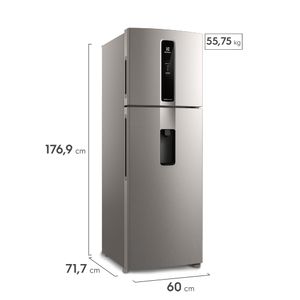 Refrigerador Electrolux IW43S, Top Freezer, capacidad 389 litros, gris