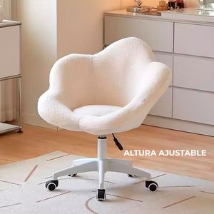 Silla giratoria de escritorio Buckingham Flower, giratoria, base resistente, blanco