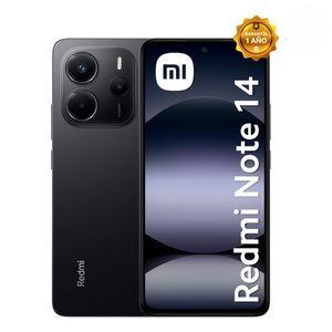 Celular Xiaomi Redmi Note 14, 8GB RAM, 256GB Rom, cámara principal 108MP, cámara frontal 20MP, 6.67", negro
