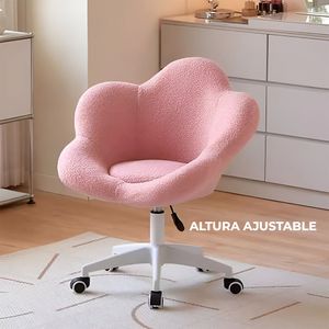 Silla giratoria de escritorio Buckingham Flower, giratoria, base resistente, rosado