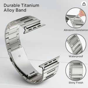 Correa De Titanio Para Apple Watch y Rectángulos centrales Acero Inox